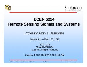 A J Gasiewski remote sensing course notes lecture19