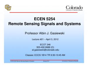 A J Gasiewski remote sensing course notes lecture21