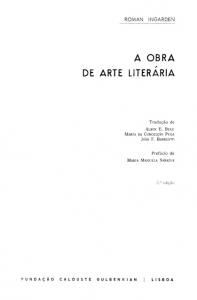 A Obra de Arte Literaria