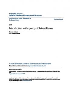 An introduction to the poetry of Robert Graves