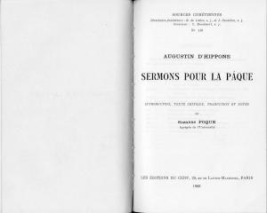 Augustin d’Hippone : Sermons pour la Pâque