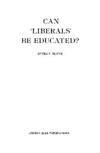 Can Liberals Be Educated?