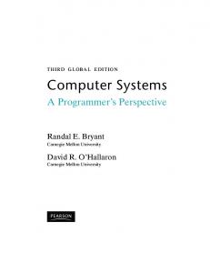 Computer Systems. A Programmer’s Perspective [3rd ed.]