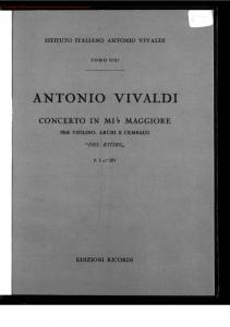 Concerto in mi b maggiore. T. 502