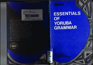 Essentials of Yoruba grammar