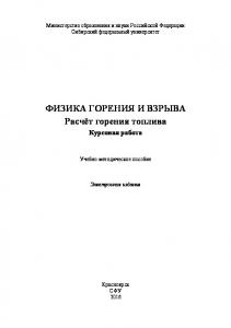 Физика горения и взрыва. Расчёт горения топлива. Курсовая работа