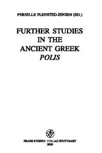 Further Studies in the Ancient Greek Polis