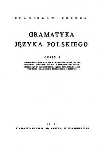 Gramatyka języka polskiego. Część I