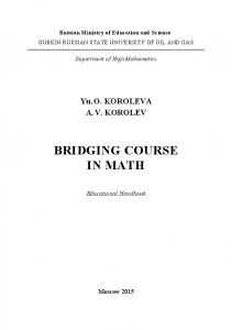 Koroleva Yu.O., Korolev A.V.  Bridging course in Math