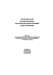 ‘Liber de naturis rerum’ von Pseudo-John Folsham - eine moralisierende lateinische Enzyklopädie aus dem 13. Jahrhundert