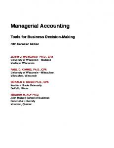 Managerial Accounting: Tools for Business Decision-Making