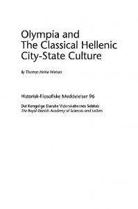 Olympia and the Classical Hellenic City-State Culture