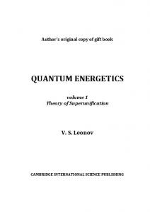 Quantum Energetics 1 Theory of Superunification