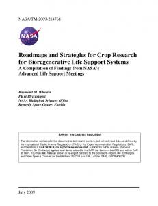 Roadmaps and Strategies for Crop Research for Bioregenerative Life Support Systems: A Compilation of Findings from NASA’s Advanced Life Support Meetings