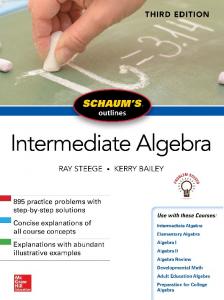 Schaum’s Outline of Intermediate Algebra