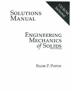 Solution Manual Mechanics of Materials SI Version Solutions and Problems by Egor P. Popov