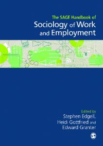 The SAGE Handbook of the Sociology of Work and Employment