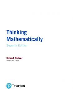 Thinking Mathematically