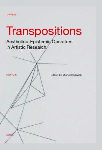 Transpositions: Aesthetico-Epistemic Operators in Artistic Research