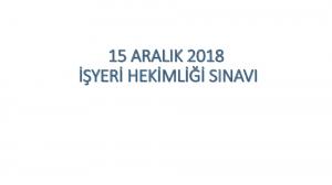 İşyeri Hekimliği Sınav Soruları