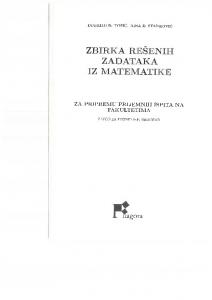 Zbirka rešenih zadataka iz matematike